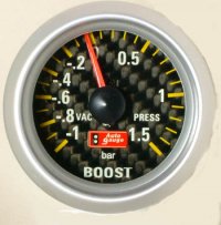 Budíky 50mm pravý carbon!tlak turba